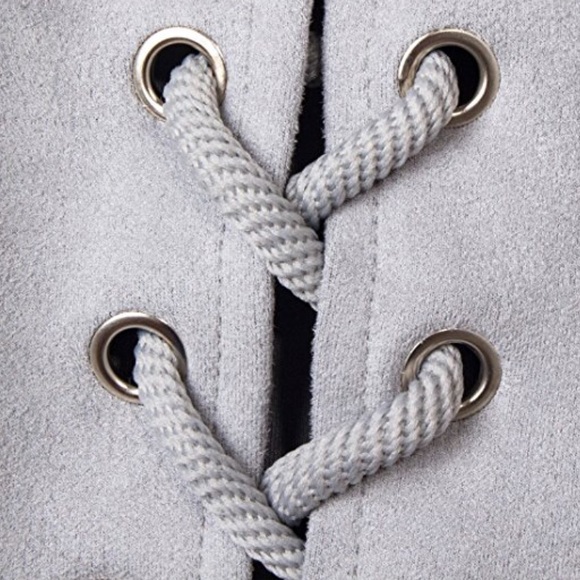 Gray Corset Lace Up Skirt Bodycon Mini Dress - Picture 8 of 8